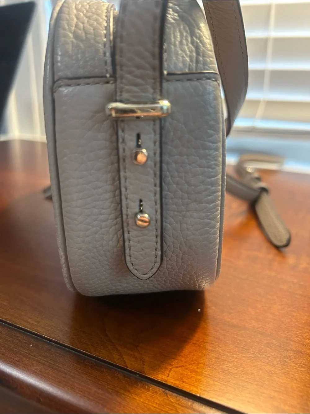 kate spade Gray Pebbled Leather Crossbody with Tassel
